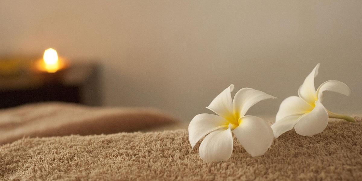 Flower petals on towel Flower petals on towel