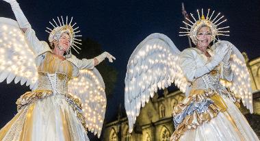 Angel performers at the Torchlight Procession