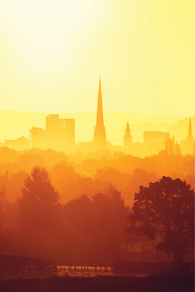 Preston City Skyline at sunrise artwork