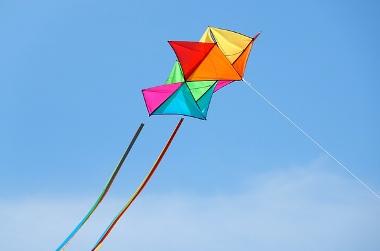 Kite in blue sky