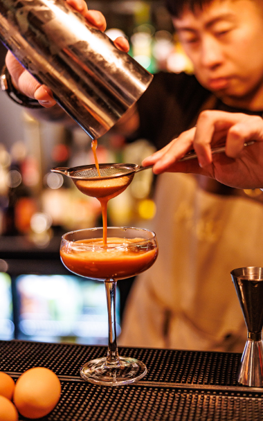 Bartender making a cocktail