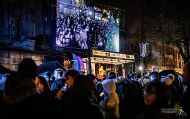 Crowds of people at the Christmas Lights Switch On 2023