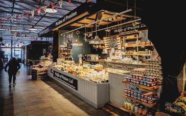 A front counter of Pickles of Preston inside the Preston Markets Hall