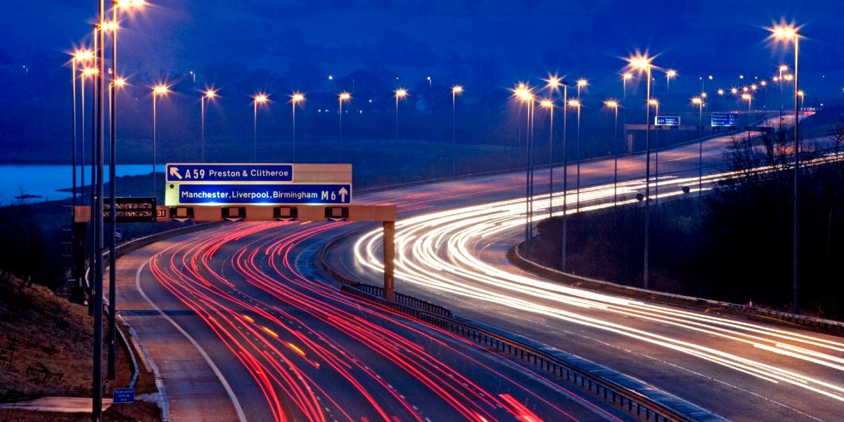 Main image: Motorway showing signpost to Preston and Clitheroe along the A59. Motorway showing signpost to Preston and Clitheroe along the A59.