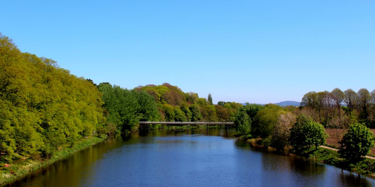 Main image: Boat on the River Ribble with scenery in the background. Boat on the River Ribble with scenery in the background.