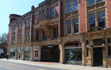 Miller Arcade entrance exterior. 