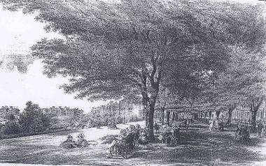 Vintage sketch of Avenham Park's "Top Walk".