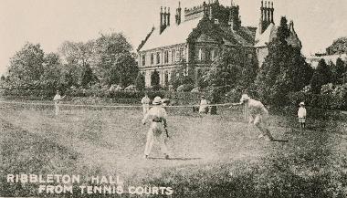 Vintage photograph of Ribbleton Hall tennis courts.