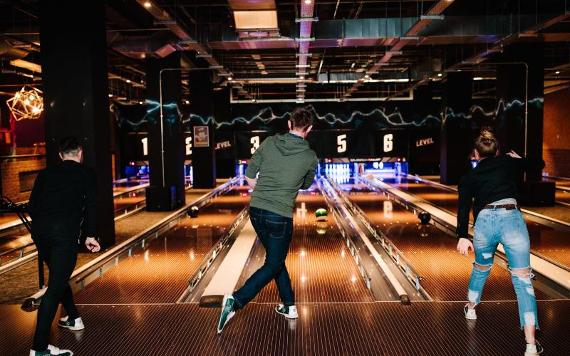 Group bowling at Level Preston's Odin's Bowl.