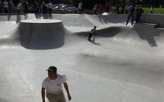 Skateboarders on Preston Skatepark.