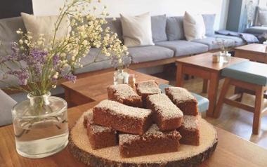 Pile of brownies inside Town House Coffee and Brew Bar.