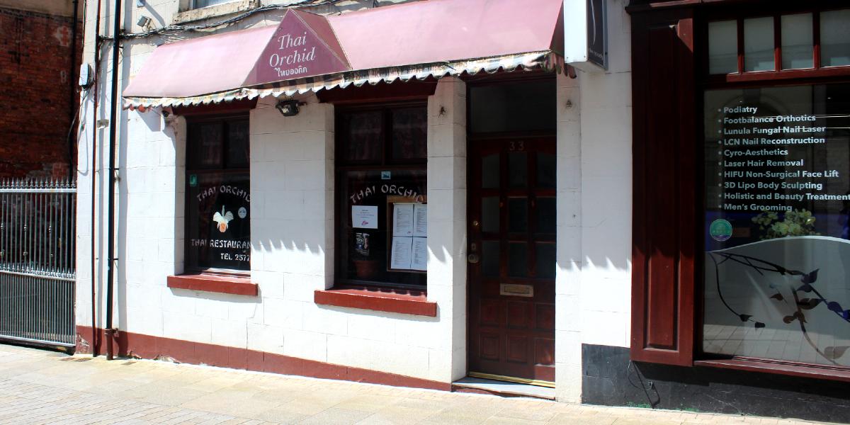 Main image: Front exterior of Thai Orchid restaurant on Cannon Street, Preston. Front exterior of Thai Orchid restaurant on Cannon Street, Preston.