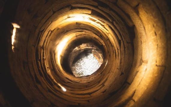 View looking down into the well inside PLAU Gin and Beer House.