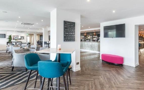 Samlesbury Hotel modern bar and dining area.