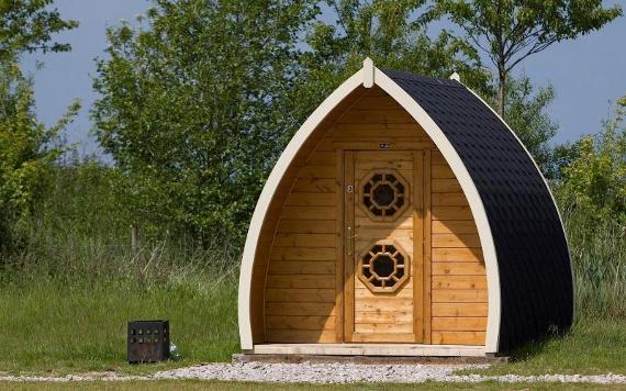 Camping pod at Stanley Villa Farm.