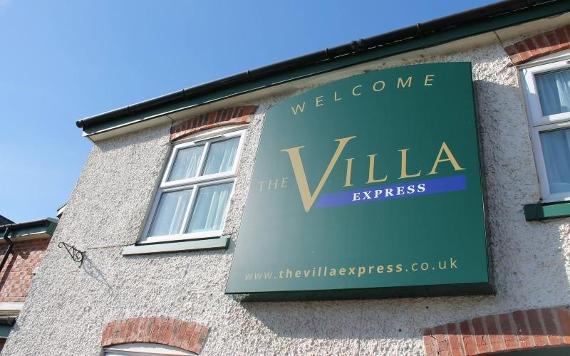 Villa Express hotel sign.