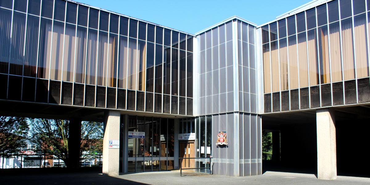 Entrance to Preston's Lancashire Archives building.