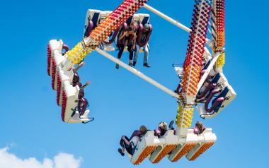 Fairground ride on Moor Park during Rockprest.